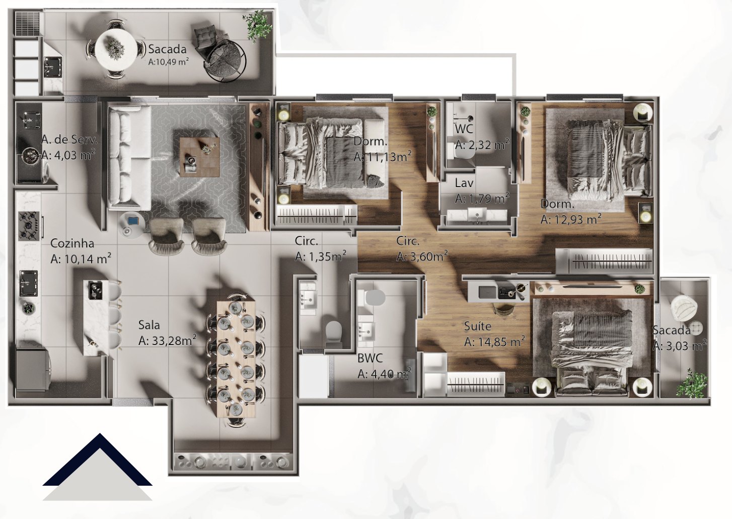 Planta Final 01 · 3 dorm.