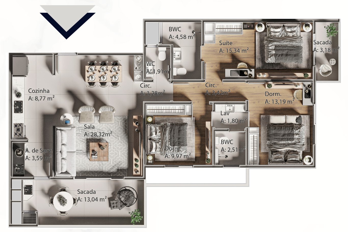 Planta Final 02 · 3 dorm.